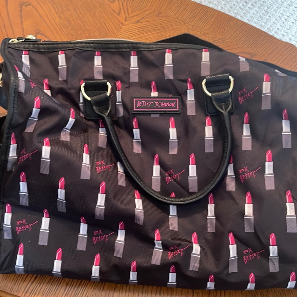 Betsy Johnson overnight lipstick tote